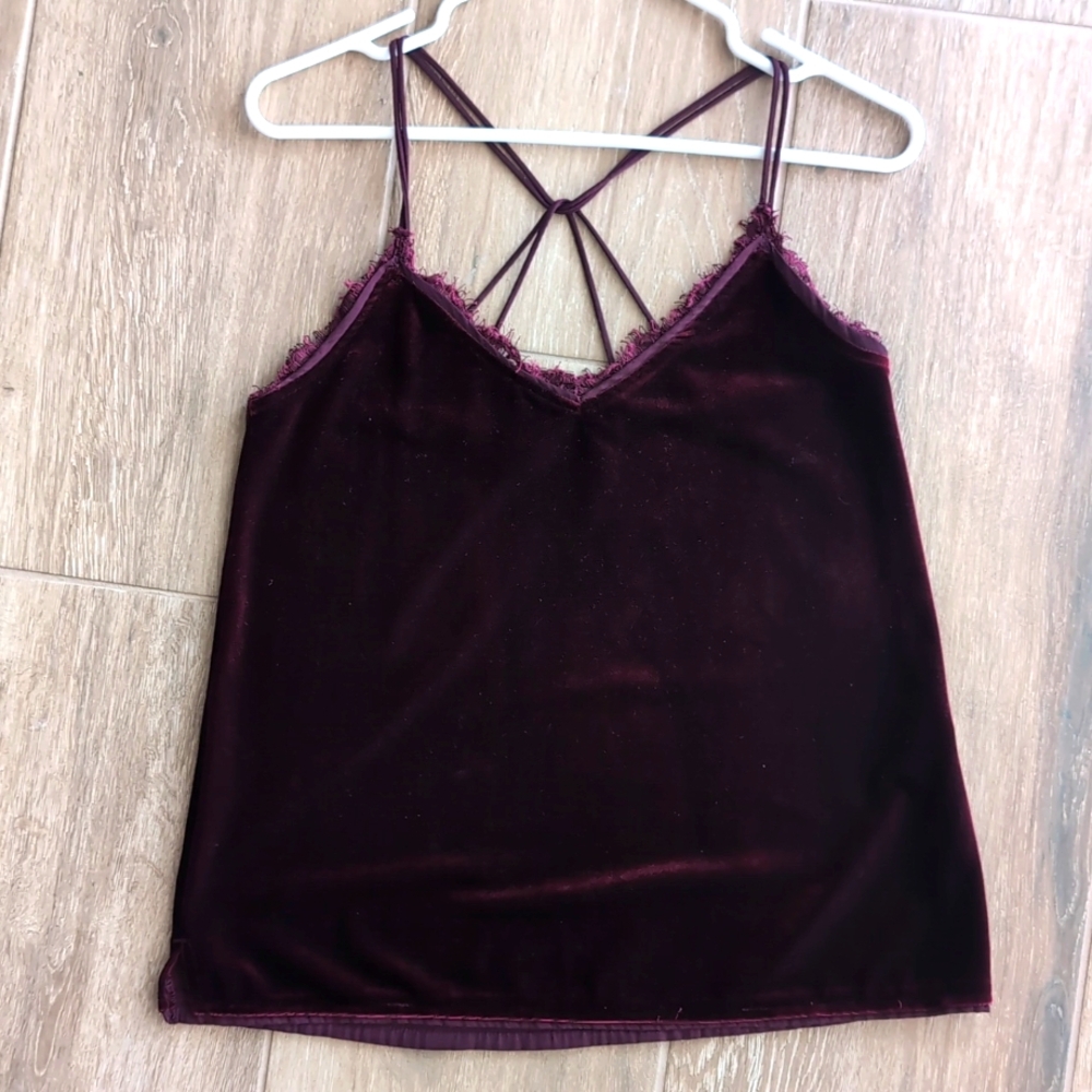 Abercrombie & Fitch Size Small Red Wine Velvet Tank